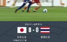 日本女足8-0横扫泰国女足,宝田沙织、中嶋淑乃帽子戏法